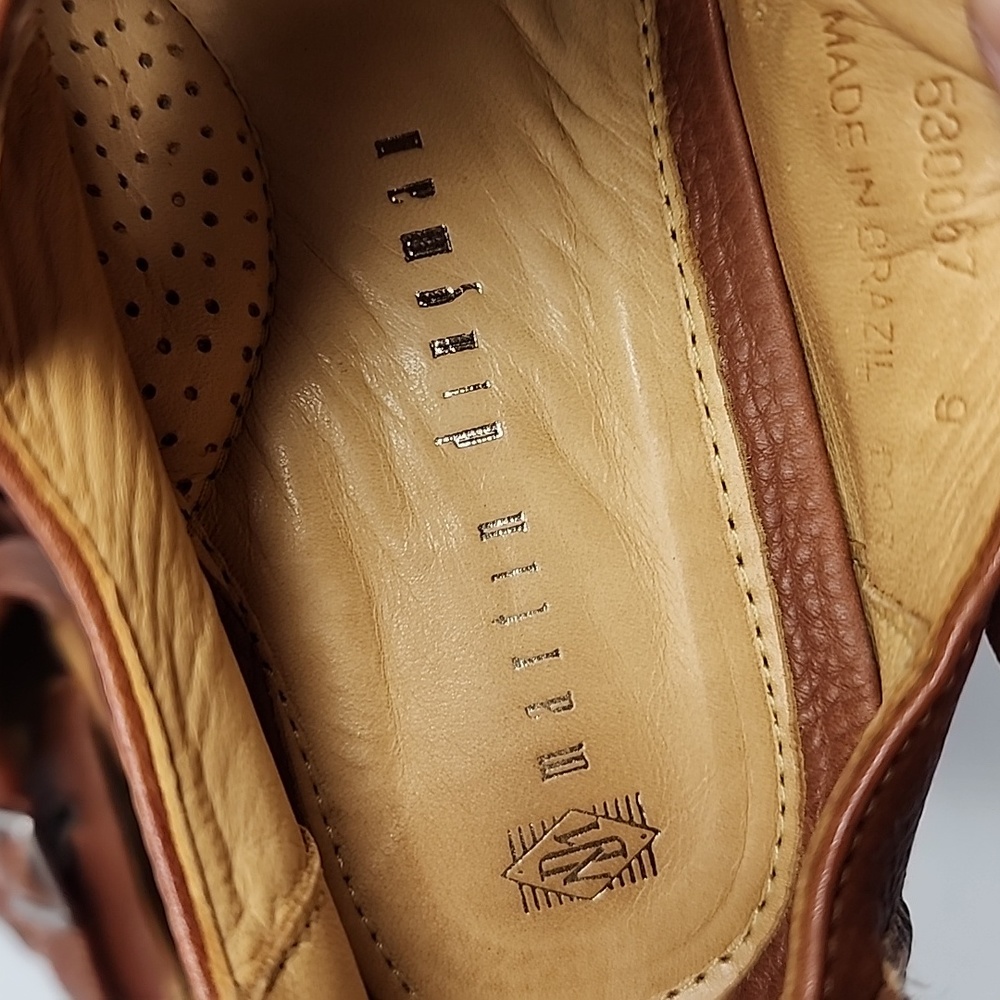 Martin Dingman Bor  Men's Leather Sandals Brown Loafers Size 9 - Picture 7 of 7